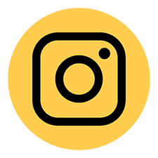 Logo Instagram w kolorze czarnym na żółtym tle