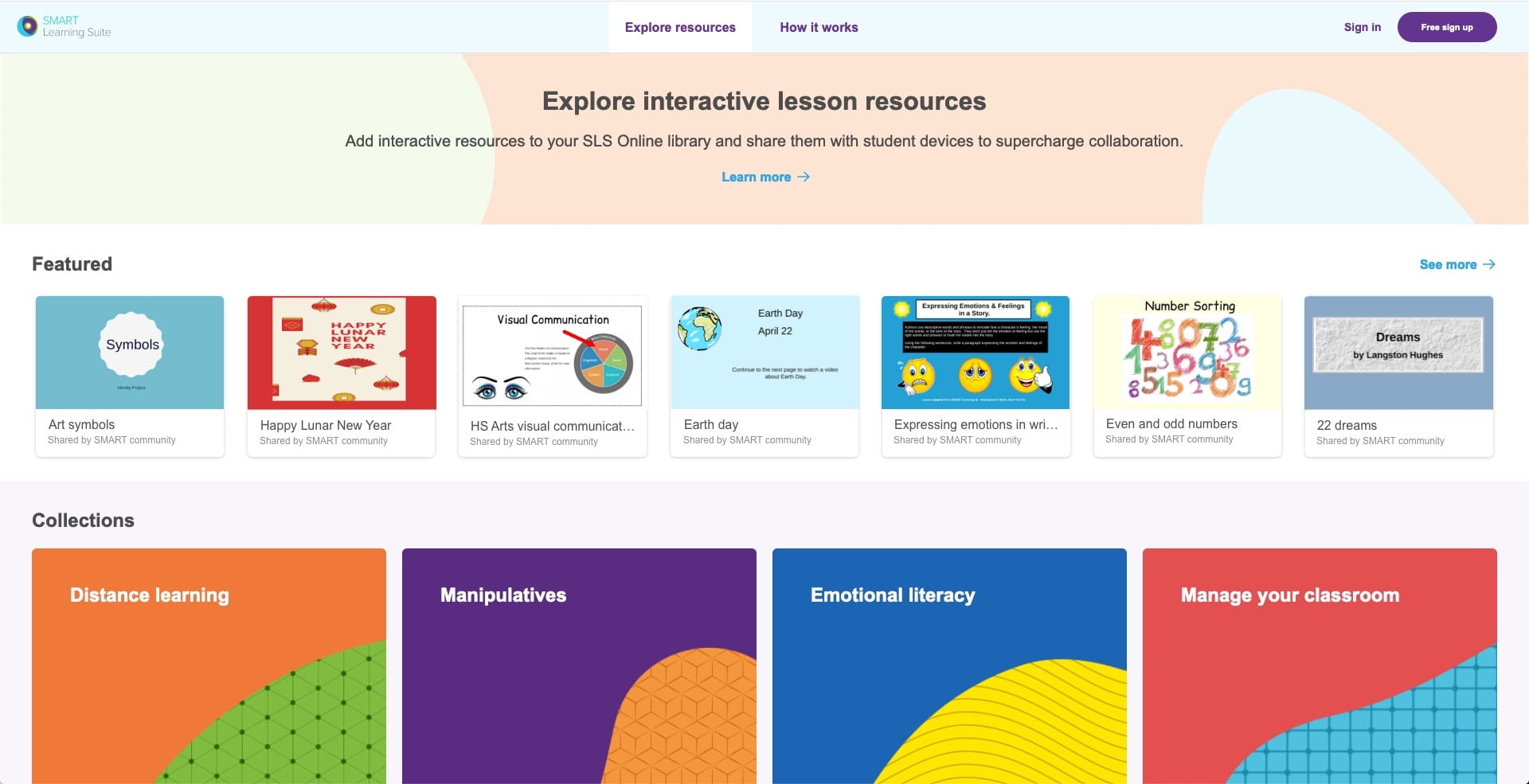 SMART Learning Suite Resource Library screenshot